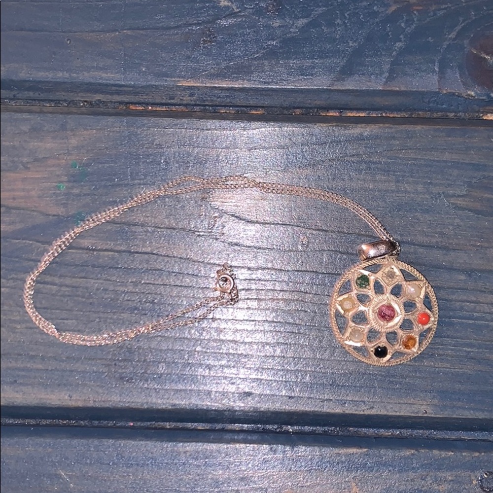 necklace, stainless steel chain and pendant.